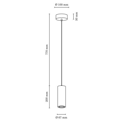 LED Żyrandol na lince PIPE 1xGU10/5W/230V dąb matowy - certyfikat FSC