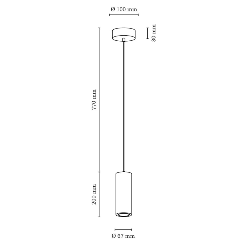 LED Żyrandol na lince PIPE 1xGU10/5W/230V dąb matowy - certyfikat FSC