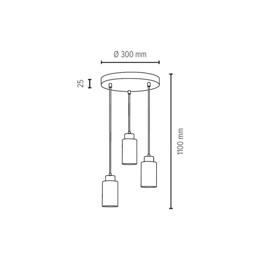 Lampa wisząca na linkach BOSCO 3xE27/60W/230V