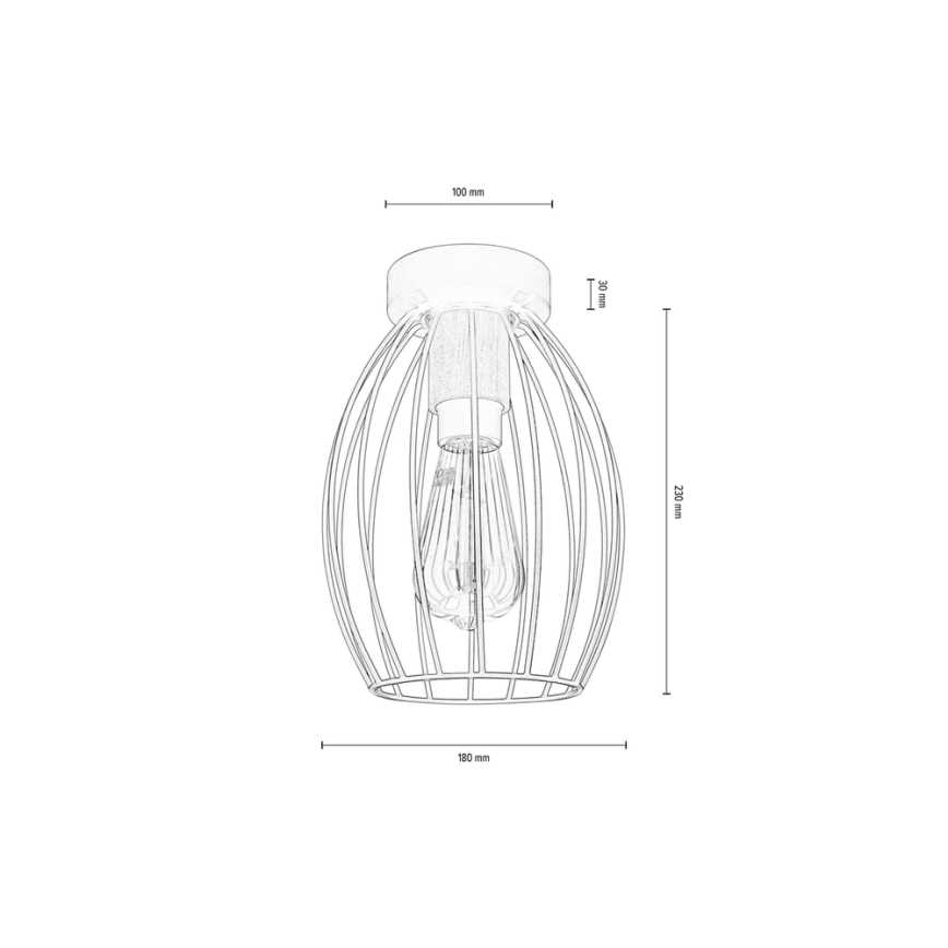 Plafon GUNNAR 1xE27/60W/230V dąb