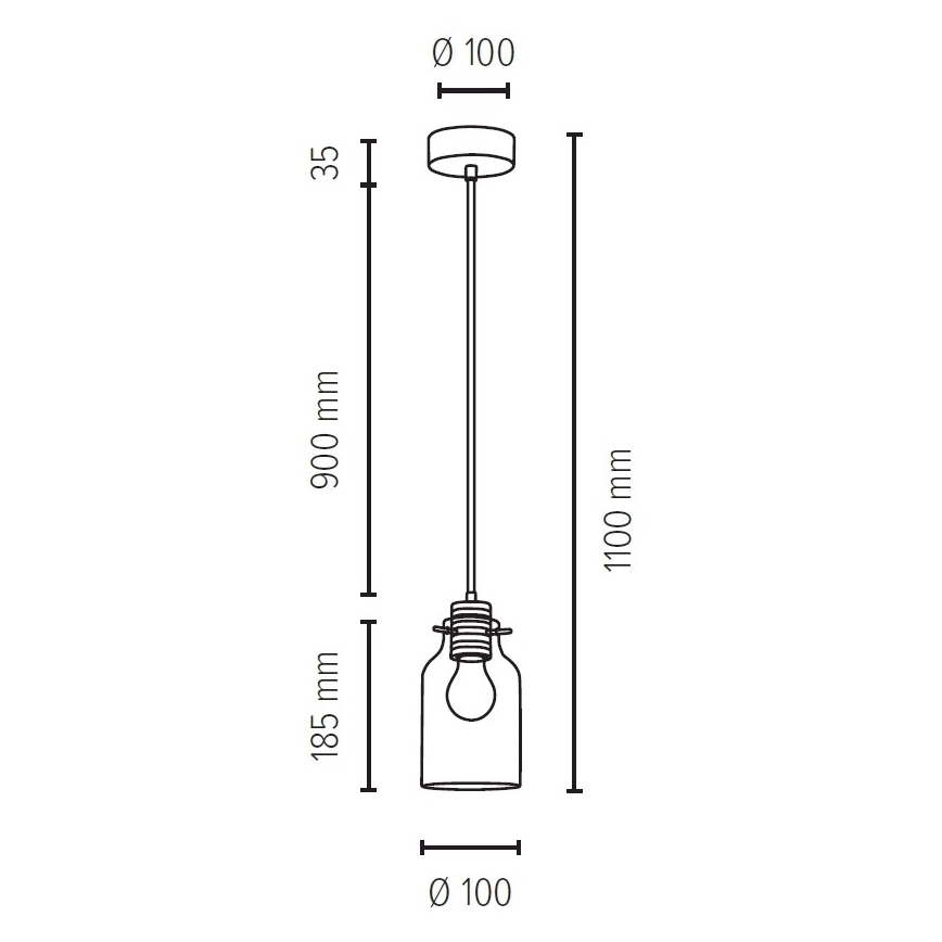 Żyrandol na lince ALESSANDRO 1xE27/60W/230V - certyfikat FSC