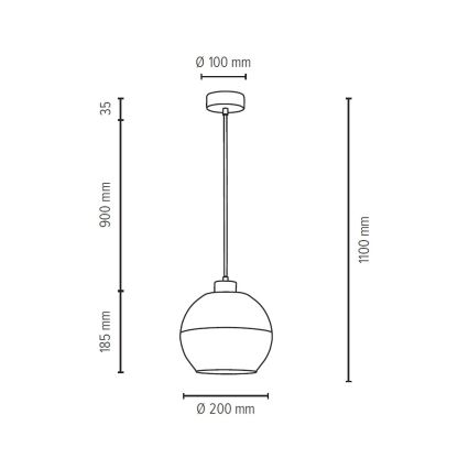 Lampa wisząca na linkę FRESH 1xE27/60W/230V