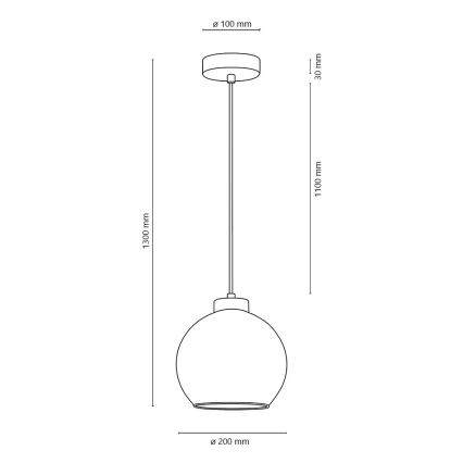 Lampa wisząca na linku LAGUNA 1xE27/60W/230V dąb