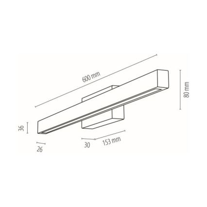 LED Kinkiet łazienkowy AQUAVIVA LED/9W/230V 60 cm IP44 dąb – certyfikat FSC