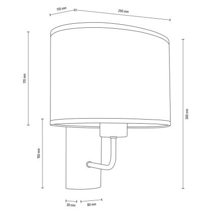 Kinkiet MERCEDES 1xE27/25W/230V kremowy/dąb – certyfikat FSC