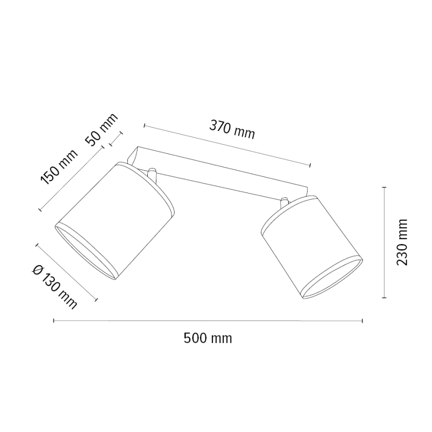 Oświetlenie punktowe BENITA 2xE27/25W/230V kremowy/dąb