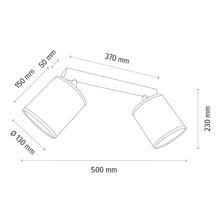 Oświetlenie punktowe BENITA 2xE27/25W/230V biały/dąb