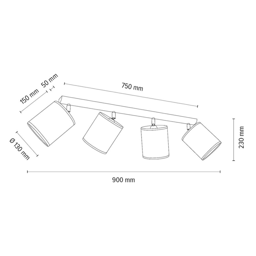 Oprawa punktowa BENITA 4xE27/25W/230V brąz/dąb