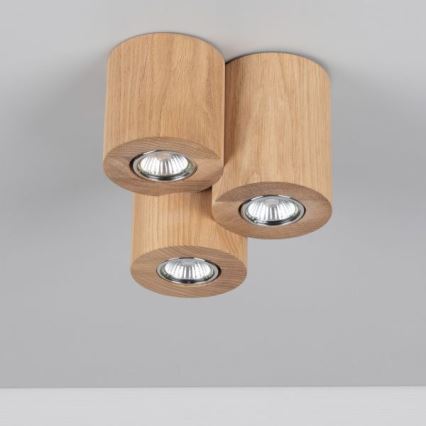 Plafon WOODDREAM 3xGU10/6W/230V dąb
