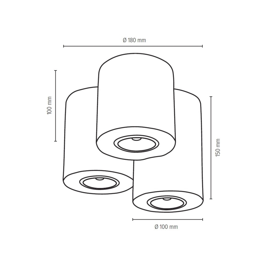 Plafon WOODDREAM 3xGU10/6W/230V dąb