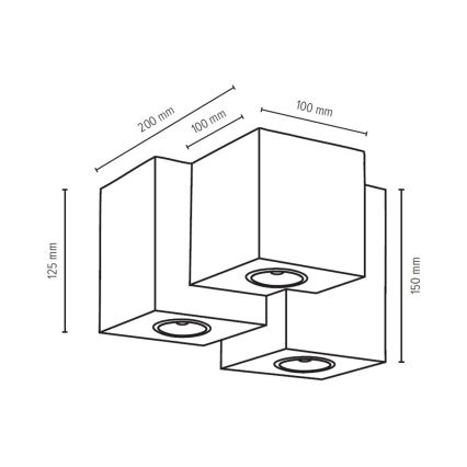 Plafon WOODDREAM 3xGU10/6W/230V buk