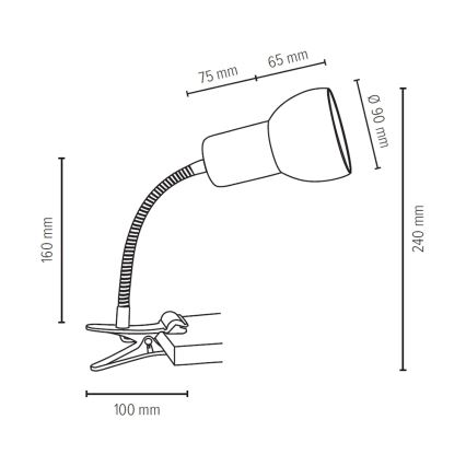 Lampa z klipsem SVENDA 1xE27/60W/230V  -certyfikat FSC