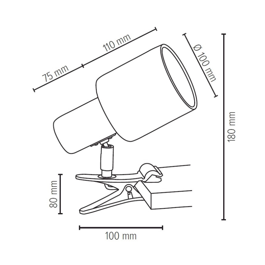 Lampa z klipsem TREEHOUSE 1xE27/25W/230V dąb