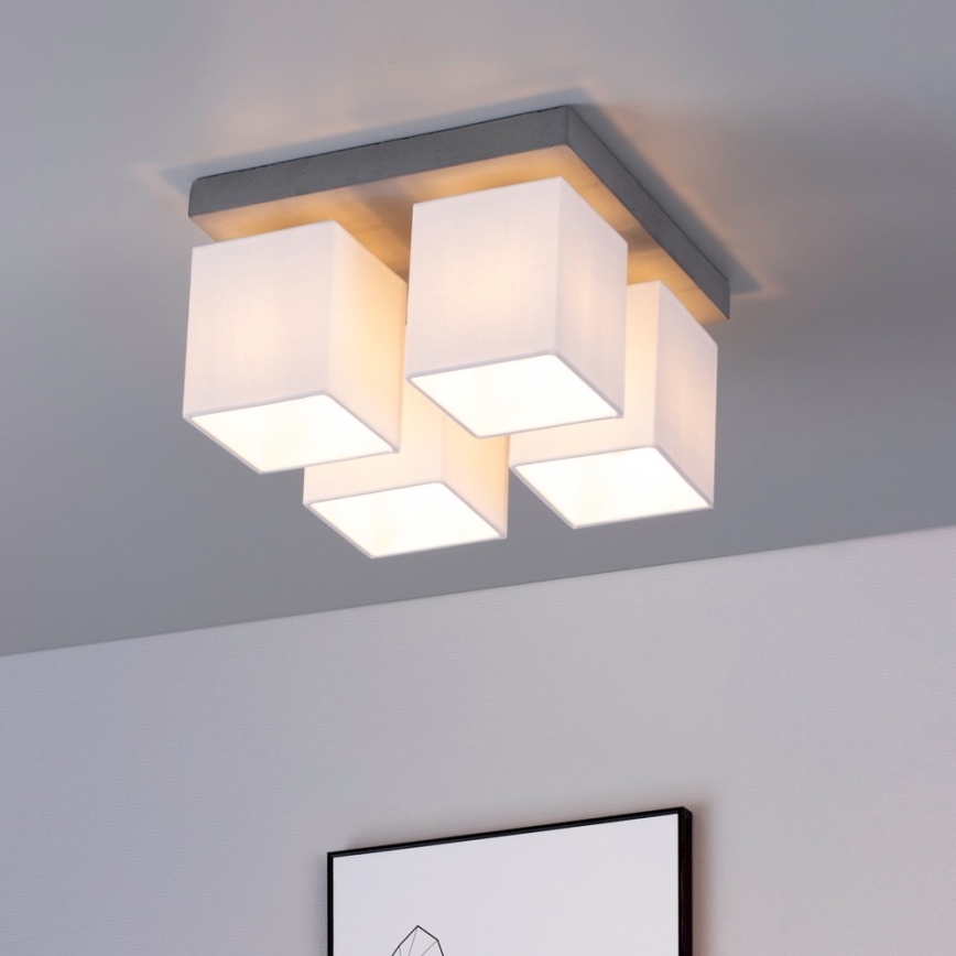Lampa sufitowa GREAT 4xE27/25W/230V beton