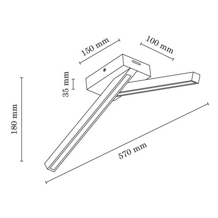 LED Żyrandol natynkowy LINUS 2xLED/4,5W/230V dąb matowy