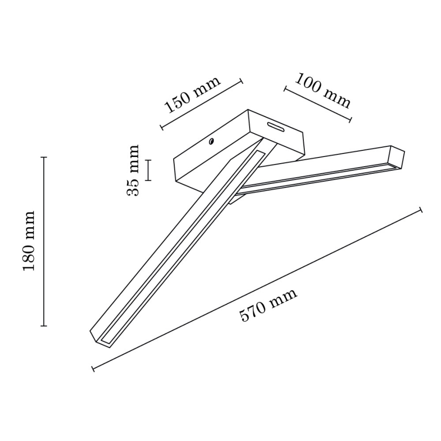 LED Żyrandol natynkowy LINUS 2xLED/4,5W/230V dąb matowy