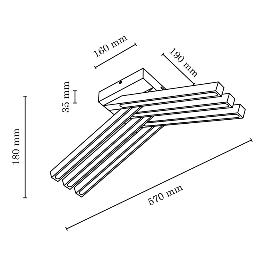 LED Przysufitowy żyrandol LINUS 6xLED/4,5W/230V matowy dąb