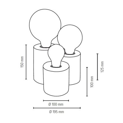 Lampa stołowa VINCENT 3xE27/15W/230V brzoza - certyfikat FSC