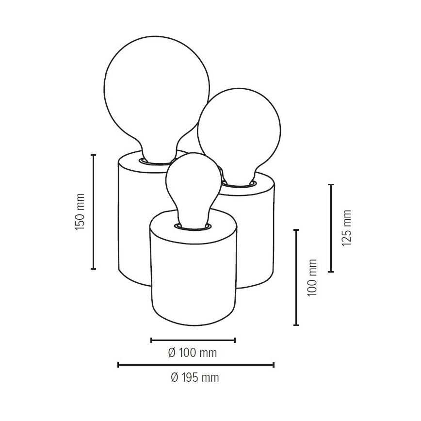 Lampa stołowa VINCENT 3xE27/15W/230V brzoza - certyfikat FSC