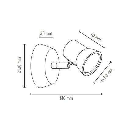 LED Kinkiet punktowy VENLA 1xGU10/5W/230V dąb - certyfikat FSC