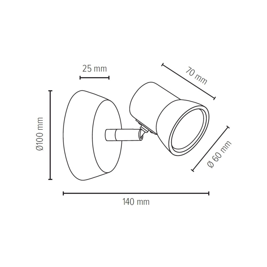 LED Kinkiet punktowy VENLA 1xGU10/5W/230V dąb