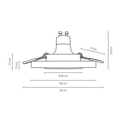 Oprawa sufitowa LED VITAR 1xGU10/5W/230V beton