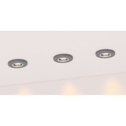 ZESTAW 3x LED Oprawa wpuszczana VITAR 1xGU10/5W/230V beton – certyfikat FSC