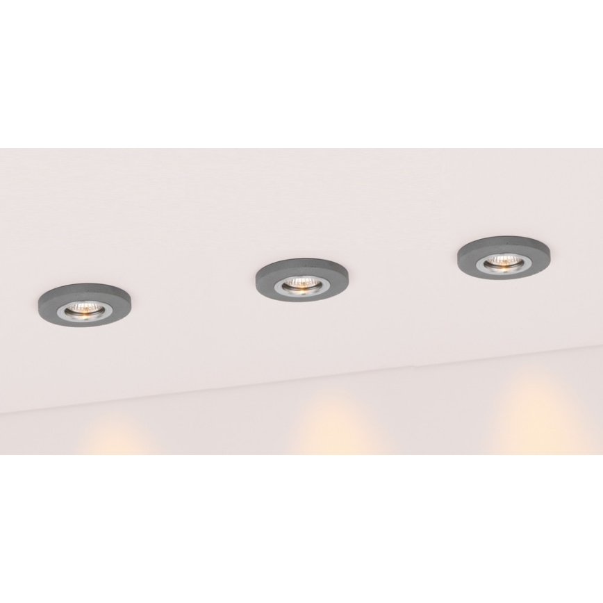 ZESTAW 3x LED Oprawa wpuszczana VITAR 1xGU10/5W/230V CRI 90 beton – certyfikat FSC