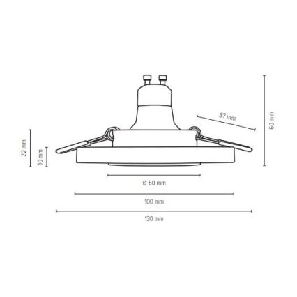 ZESTAW 3x LED Oprawa wpuszczana VITAR 1xGU10/5W/230V CRI 90 beton – certyfikat FSC