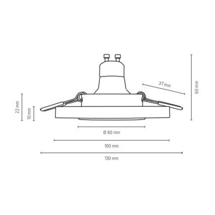 ZESTAW 3x LED Oprawa wpuszczana VITAR 1xGU10/5W/230V beton – certyfikat FSC