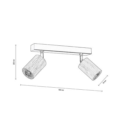 LED Reflektor ścienny MATTI 2xGU10/5W/230V dąb - certyfikat FSC