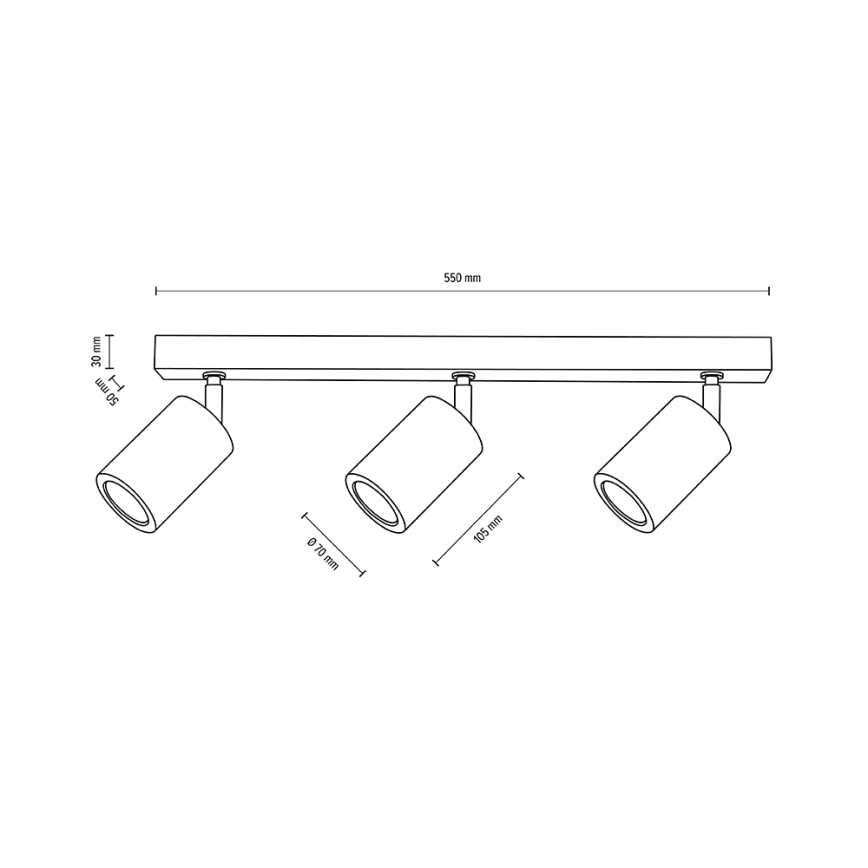 LED Reflektor sufitowy MATTI 3xGU10/5W/230V dąb