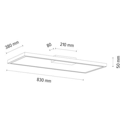 LED Plafon ściemnialny RAMME LED/34W/230V dąb – FSC certyfikowano