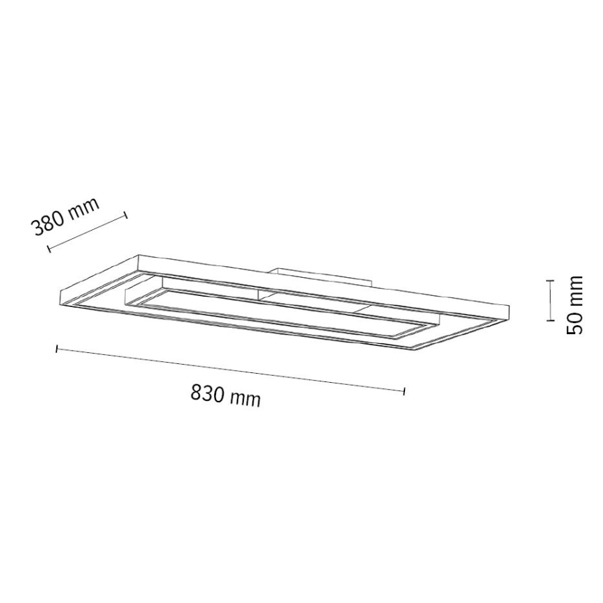 LED Plafon ściemnialny RAMME 2xLED/28,5W/230V dąb