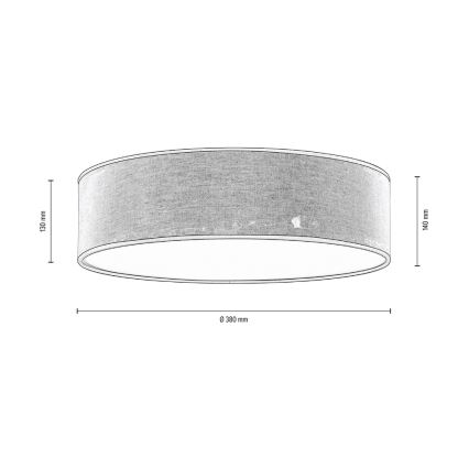 Plafon NEGRO 3xE27/25W/230V 38 cm