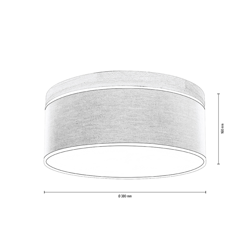 Lampa sufitowa BOHO 2xE27/25W/230V, średnica 38 cm, dąb