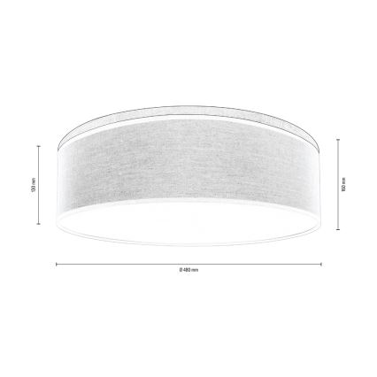 Plafon BOHO 3xE27/25W/230V śr. 48 cm dąb