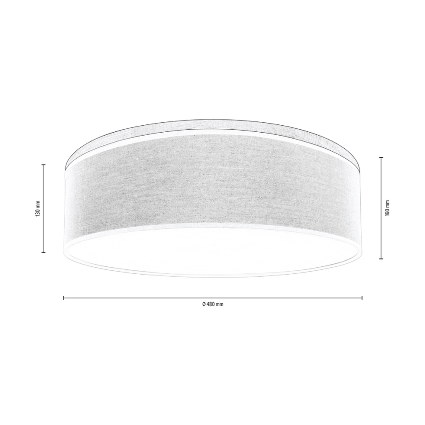 Plafon BOHO 3xE27/25W/230V śr. 48 cm dąb