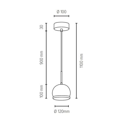 LED Żyrandol na lince BALL WOOD 1xGU10/5W/230V dąb matowy - certyfikat FSC