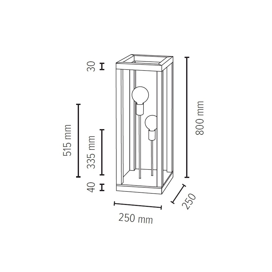 Lampa stojąca KAGO 2xE27/60W/230V matowy dąb