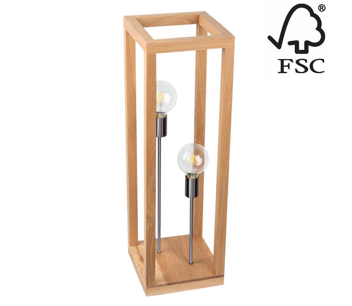 51518274 - Lampa podłogowa KAGO 2xE27/60W/230V dąb matowy