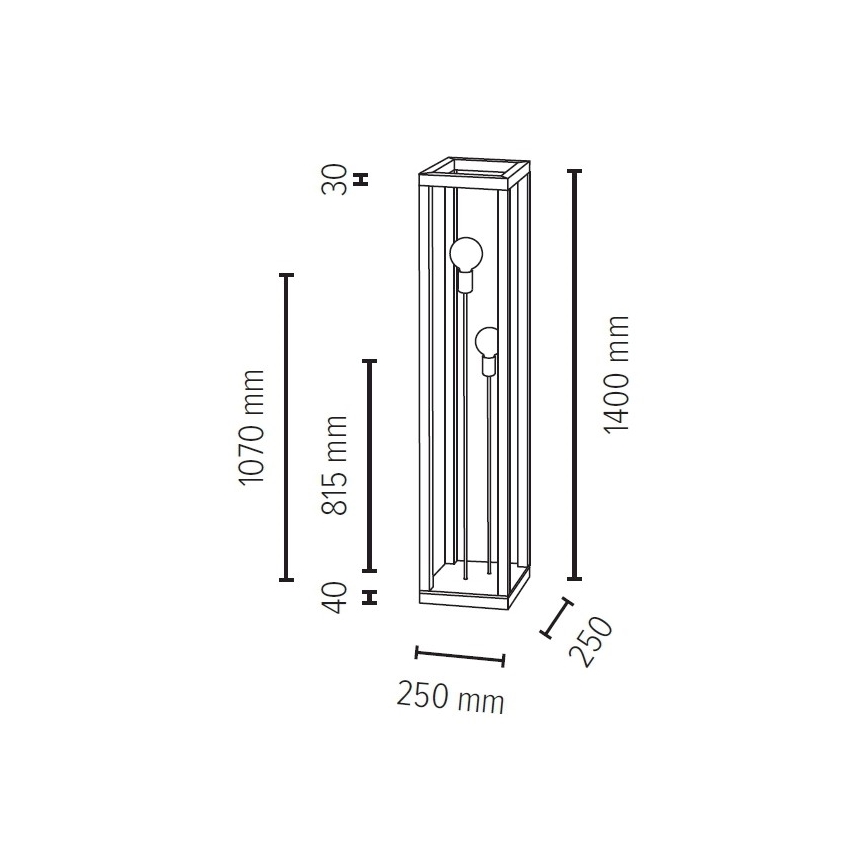 Lampa podłogowa KAGO 2xE27/60W/230V dąb matowy