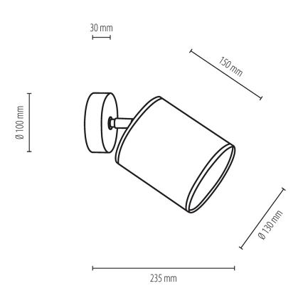 Kinkiet punktowy APRILLIA 1xE27/25W/230V dąb biały