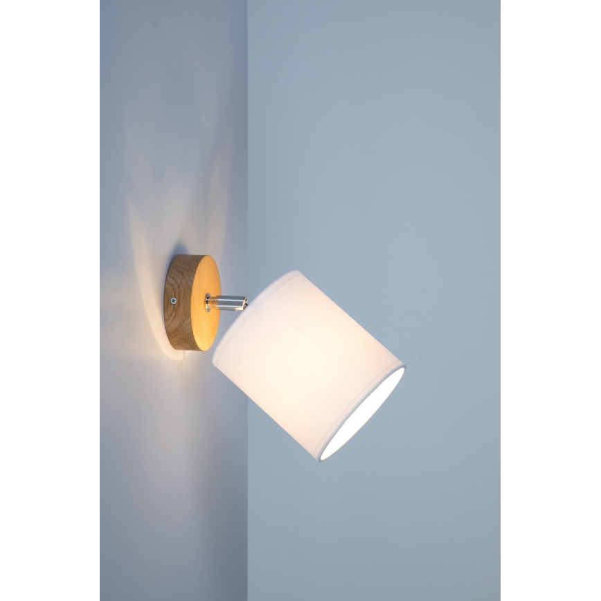 Kinkiet punktowy APRILLIA 1xE27/25W/230V dąb biały