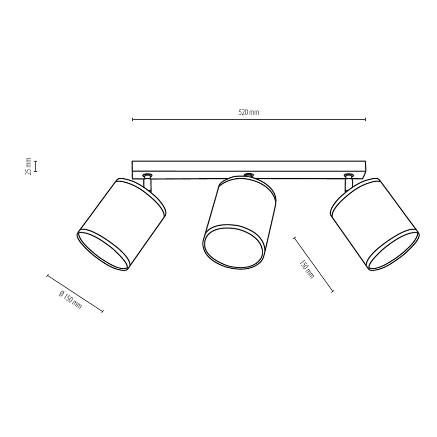 Oprawa punktowa PUNTO 3xE27/25W/230V dąb