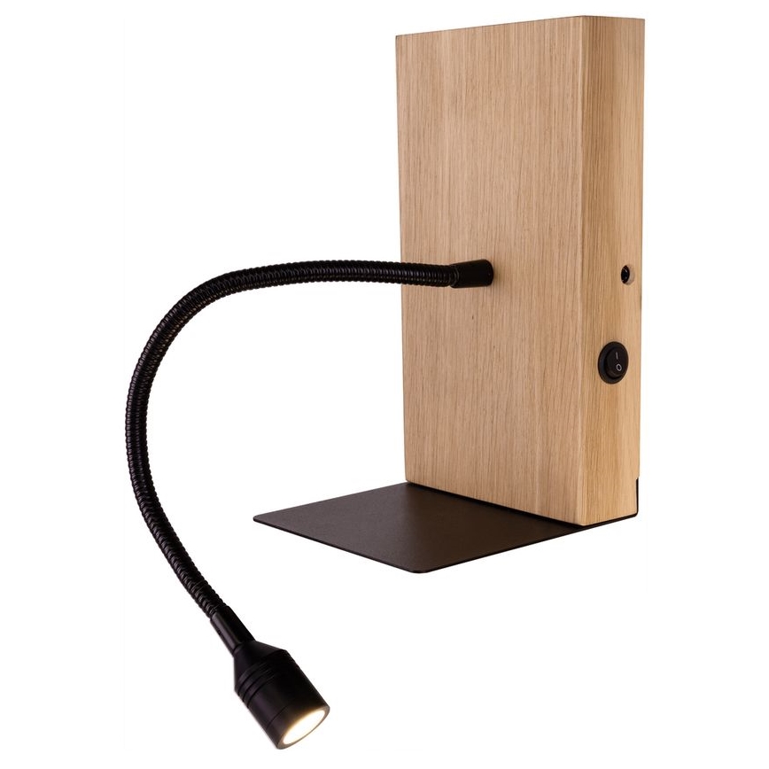 LED Kinkiet LECTOR LED/2,5W/230V USB dąb