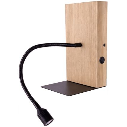 LED Kinkiet LECTOR LED/2,5W/230V USB dąb