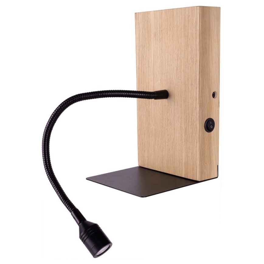 LED Kinkiet LECTOR LED/2,5W/230V USB dąb