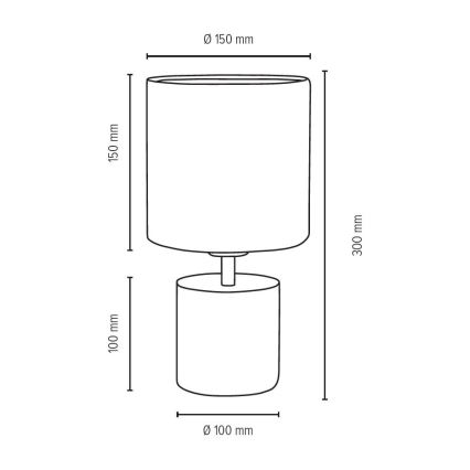 Lampa stołowa STRONG ROUND 1xE27/25W/230V beton