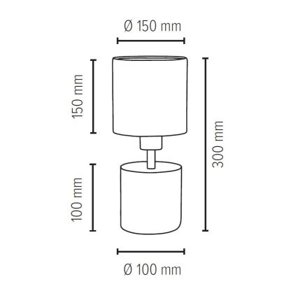 Lampa stołowa STRONG ROUND 1xE27/25W/230V beton - certyfikat FSC